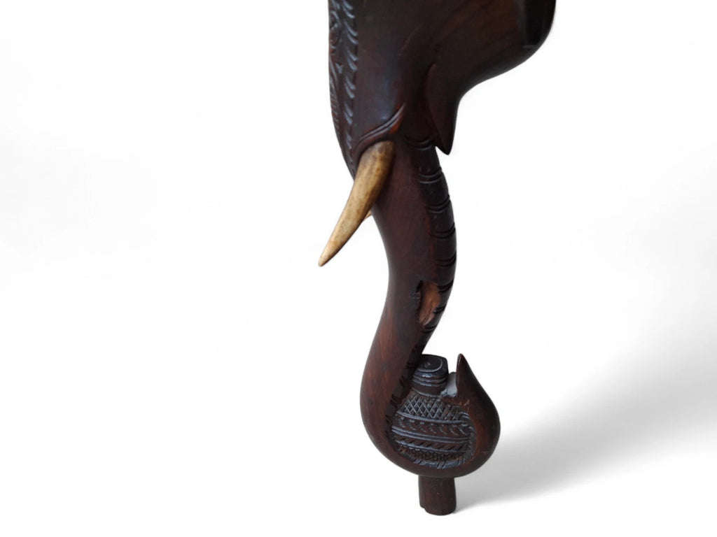 Early 20th Century Bermese Carved Hardwood Elephant Occasional / Side Table