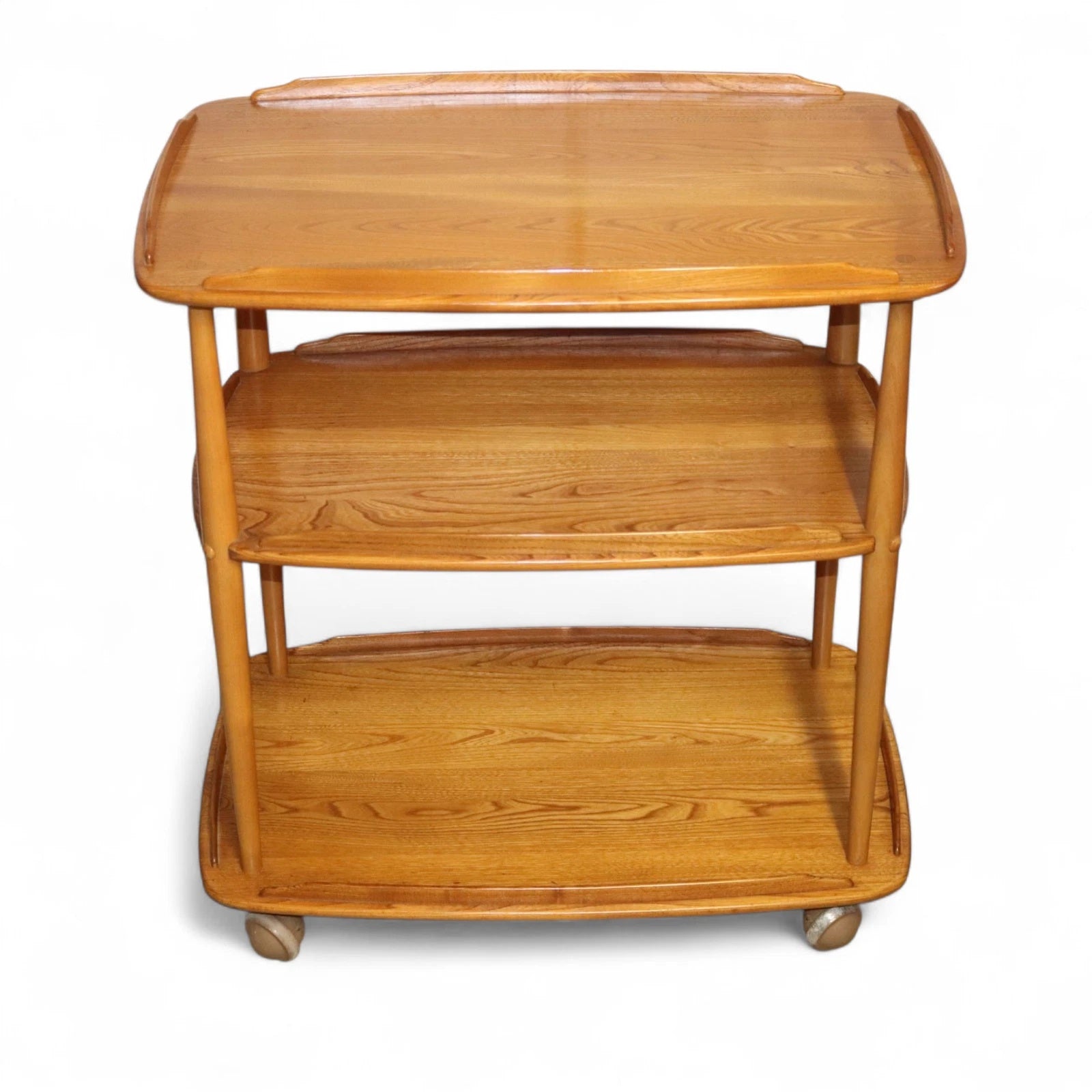 Vintage Ercol Elm & Beech Drinks Trolley 3 Tier Tea / Serving Trolley