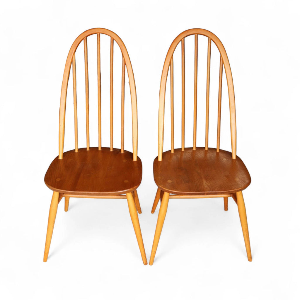 Vintage set of 4 Ercol Blonde Quaker Dining Chairs