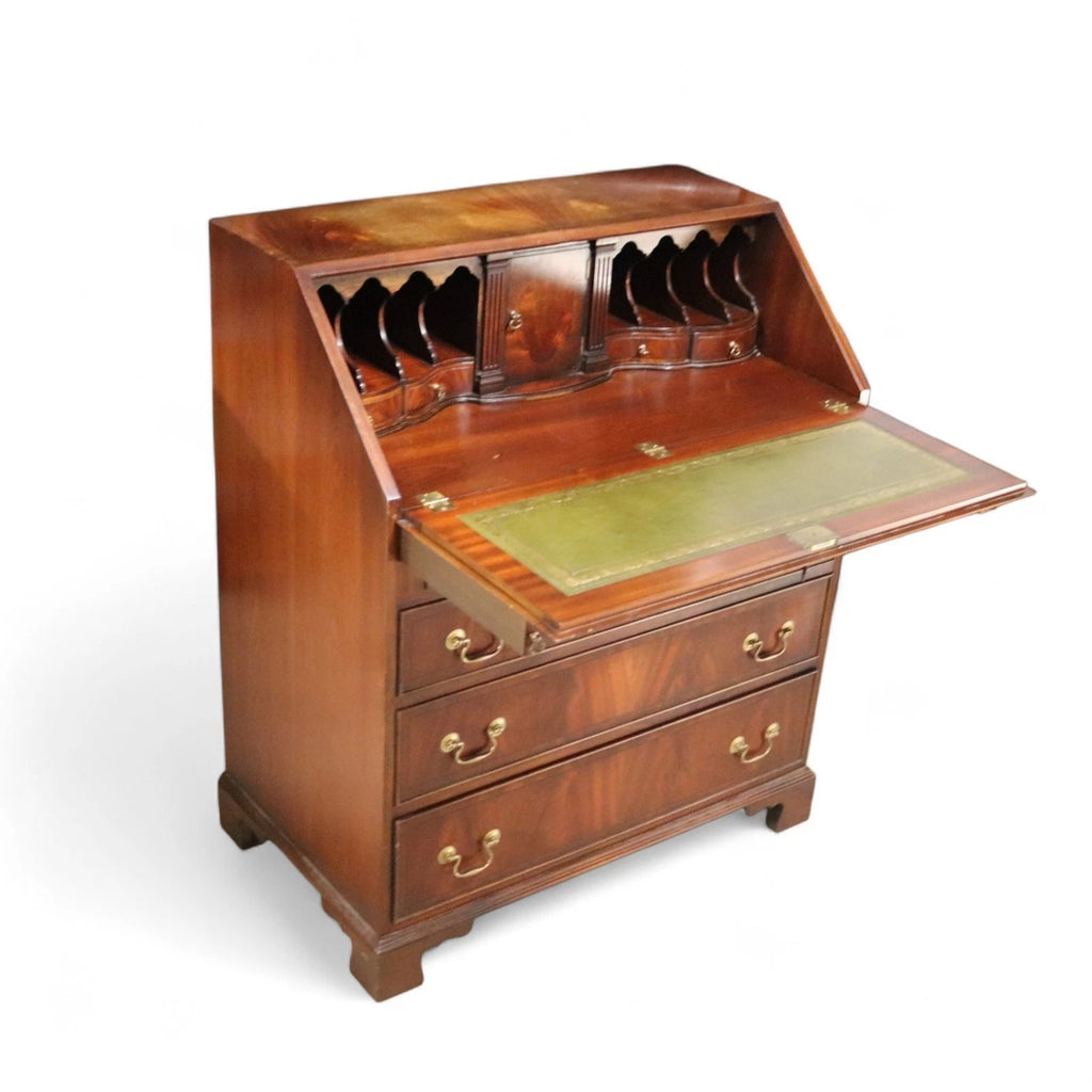 Vintage Bevan Funnell "Reprodux" George III Style Flame Mahogany Bureau