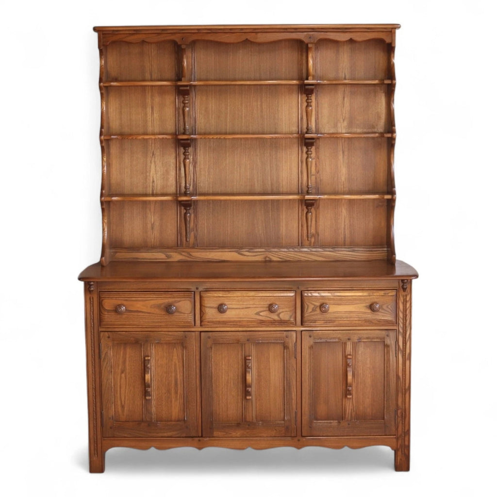 Vintage Ercol Lavenham Dresser Model 962 Elm Golden Dawn High Plate Rack