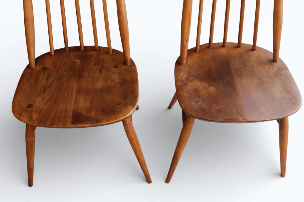 Set Of 4 Mid Century Ercol Goldsmith Dining Chairs - Elm & Beech 1960s