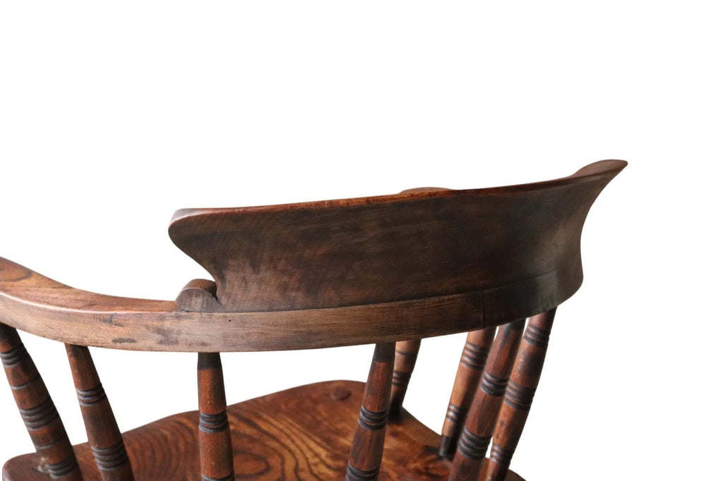 Victorian Smoker’s Bow Chair c.1880 - Elm & Beech - Captains Chair