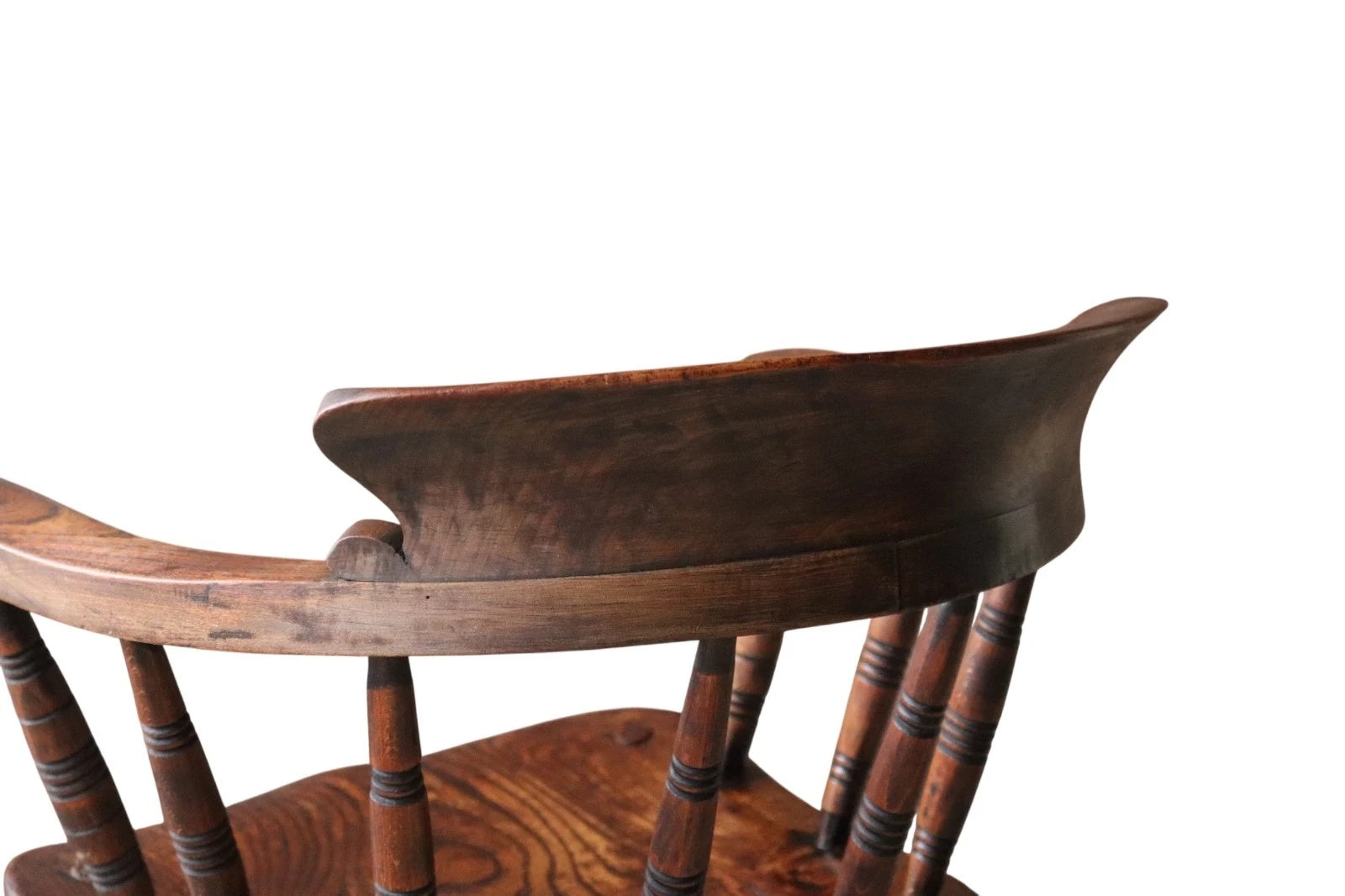 Victorian Smoker’s Bow Chair c.1880 - Elm & Beech - Captains Chair