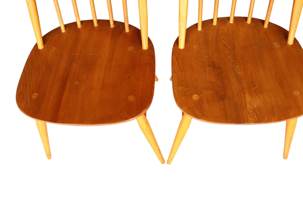 Vintage set of 4 Ercol Blonde Quaker Dining Chairs