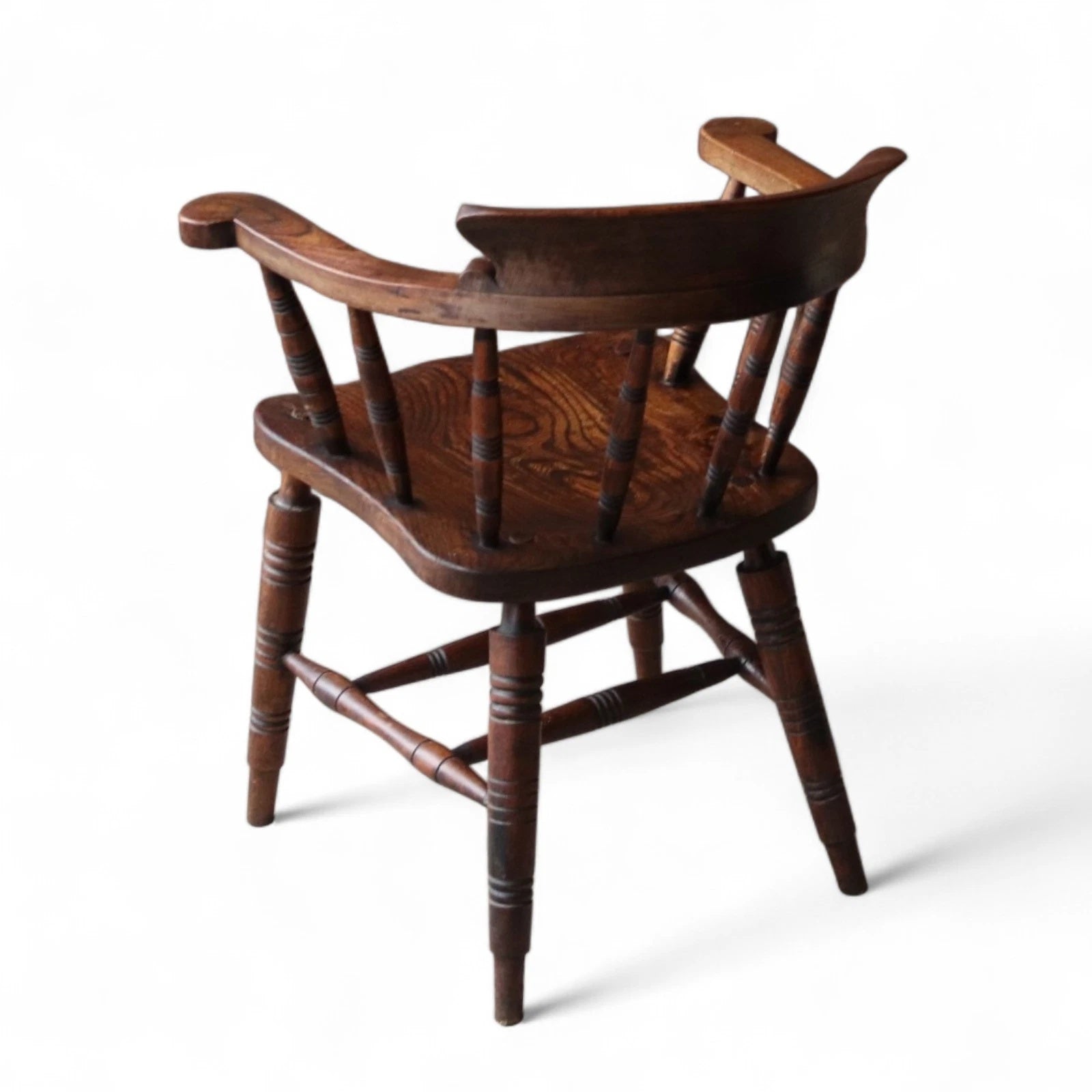 Victorian Smoker’s Bow Chair c.1880 - Elm & Beech - Captains Chair