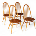 Vintage set of 4 Ercol Blonde Quaker Dining Chairs