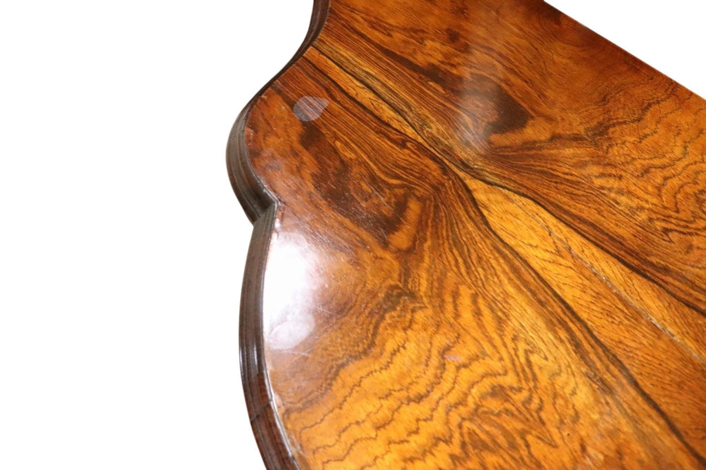 Victorian Antique Rosewood Card Table 19thC Fold Over Swivel Games Table