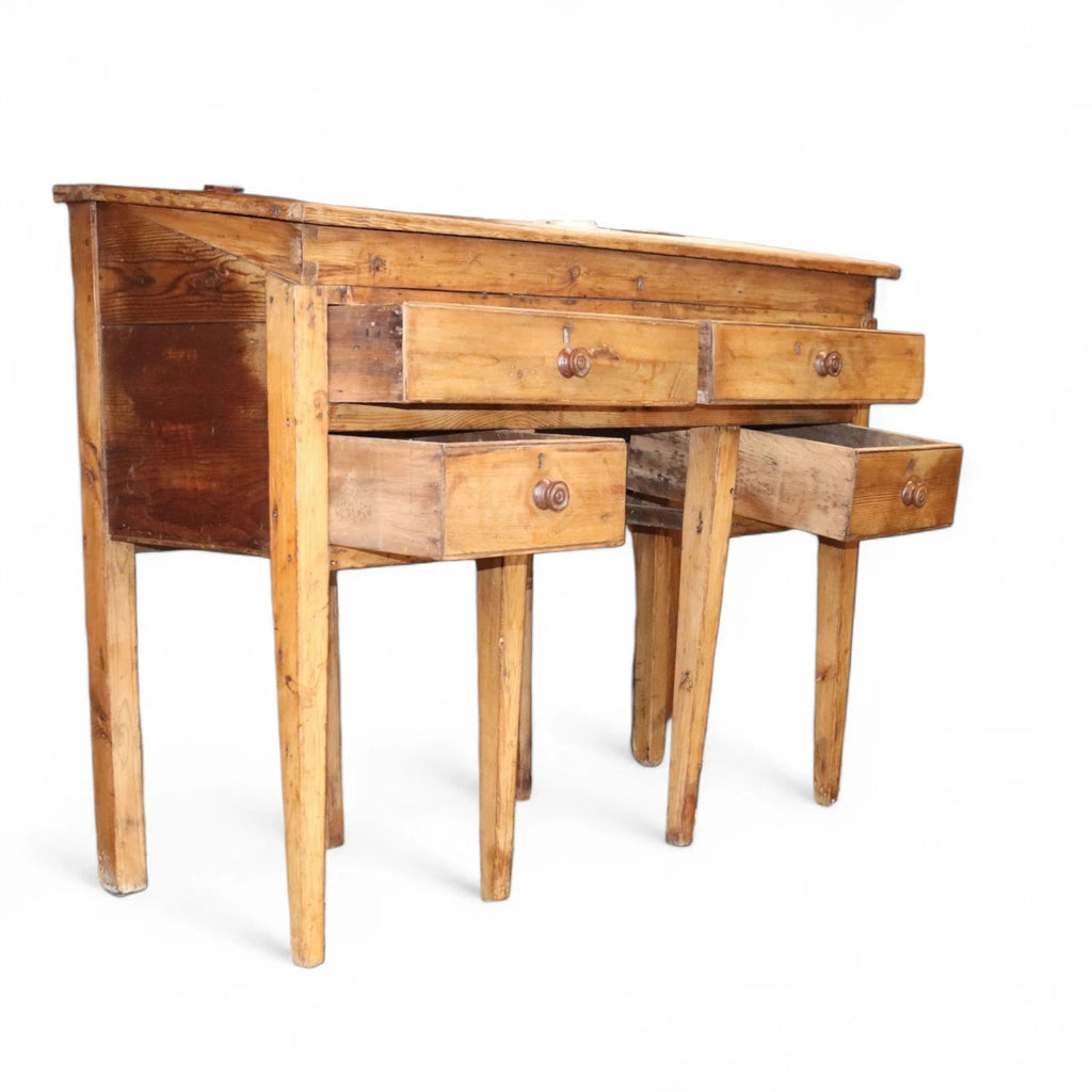 Victorian Antique Pine Clerks Desk Sloped Top Standing Desk