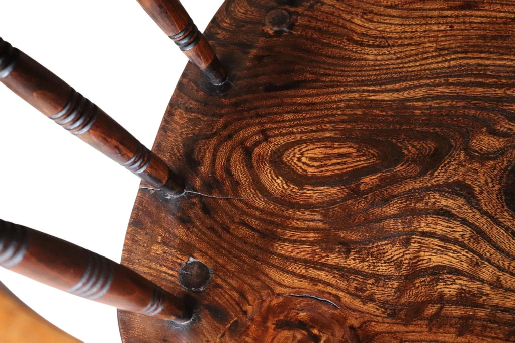 Victorian Smoker’s Bow Chair c.1880 - Elm & Beech - Captains Chair