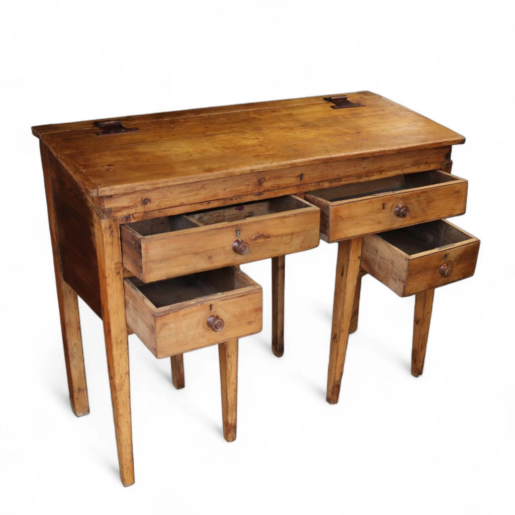 Victorian Antique Pine Clerks Desk Sloped Top Standing Desk