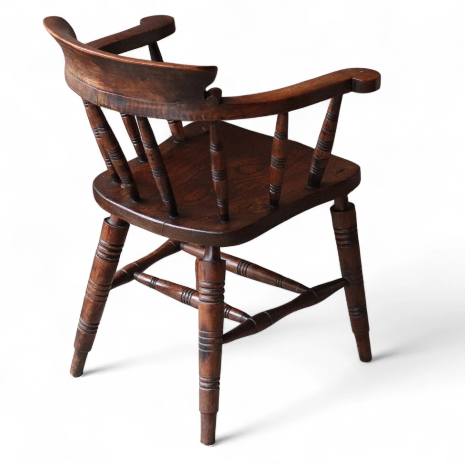 Victorian Smoker’s Bow Chair c.1880 - Elm & Beech - Captains Chair