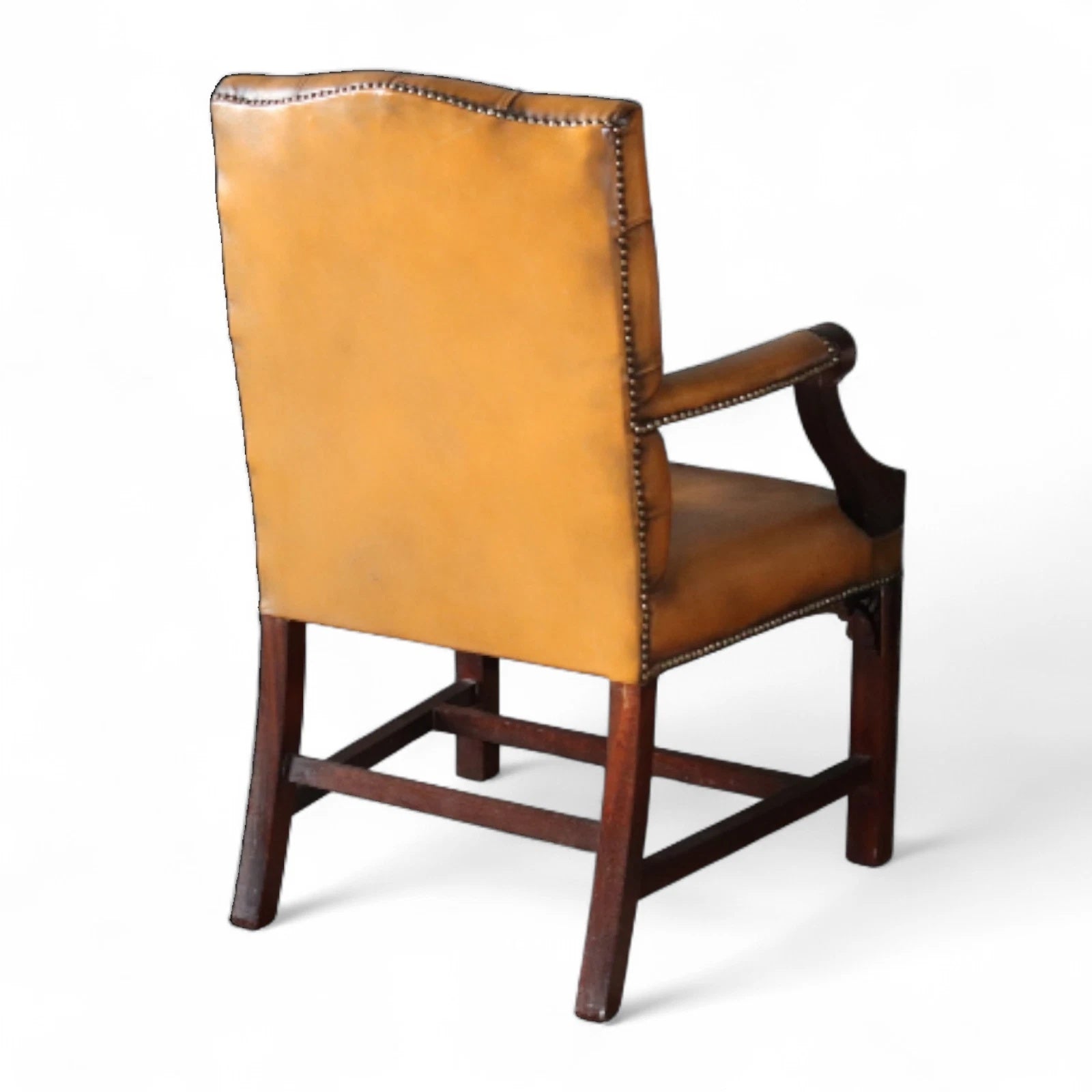 Vintage Tan Leather Gainsborough Georgian Style Chesterfield Chair / Armchair