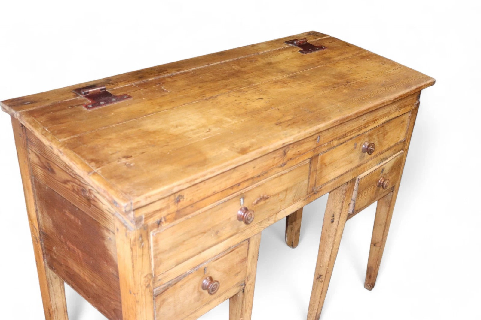 Victorian Antique Pine Clerks Desk Sloped Top Standing Desk