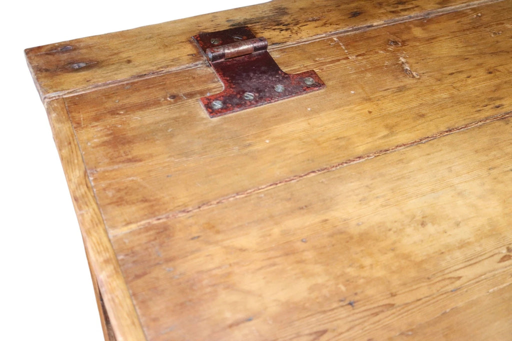 Victorian Antique Pine Clerks Desk Sloped Top Standing Desk