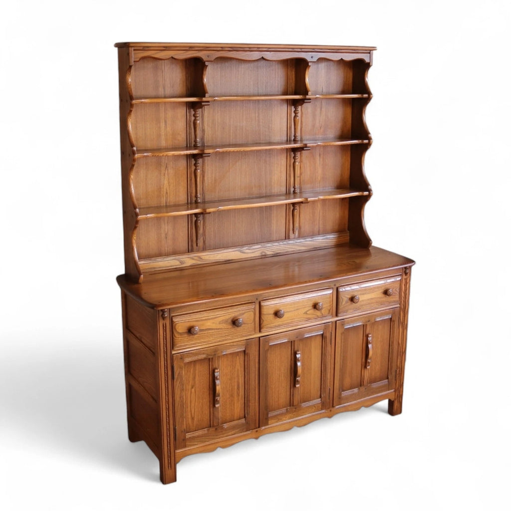Vintage Ercol Lavenham Dresser Model 962 Elm Golden Dawn High Plate Rack