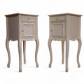 Pair Of Vintage White Painted French Provincial Country Style Bedside Cabinets