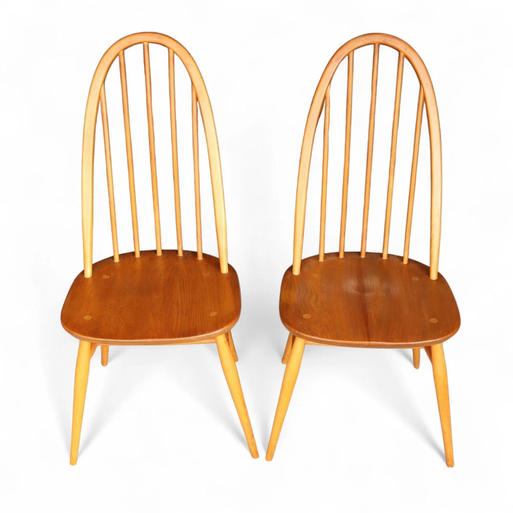 Vintage set of 4 Ercol Blonde Quaker Dining Chairs