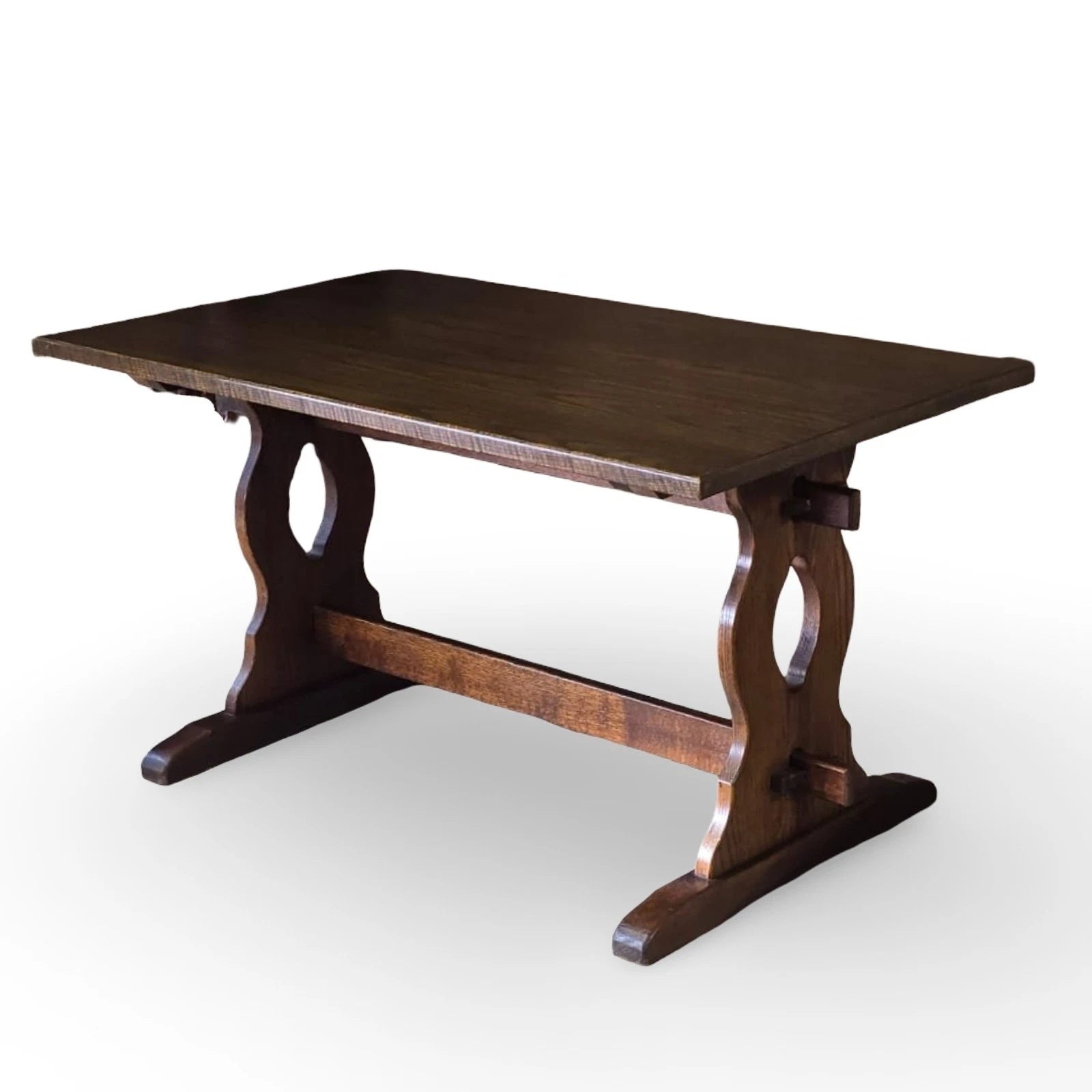 Vintage Oak Dining Table - 20th Century Trestle Style - Refectory Table