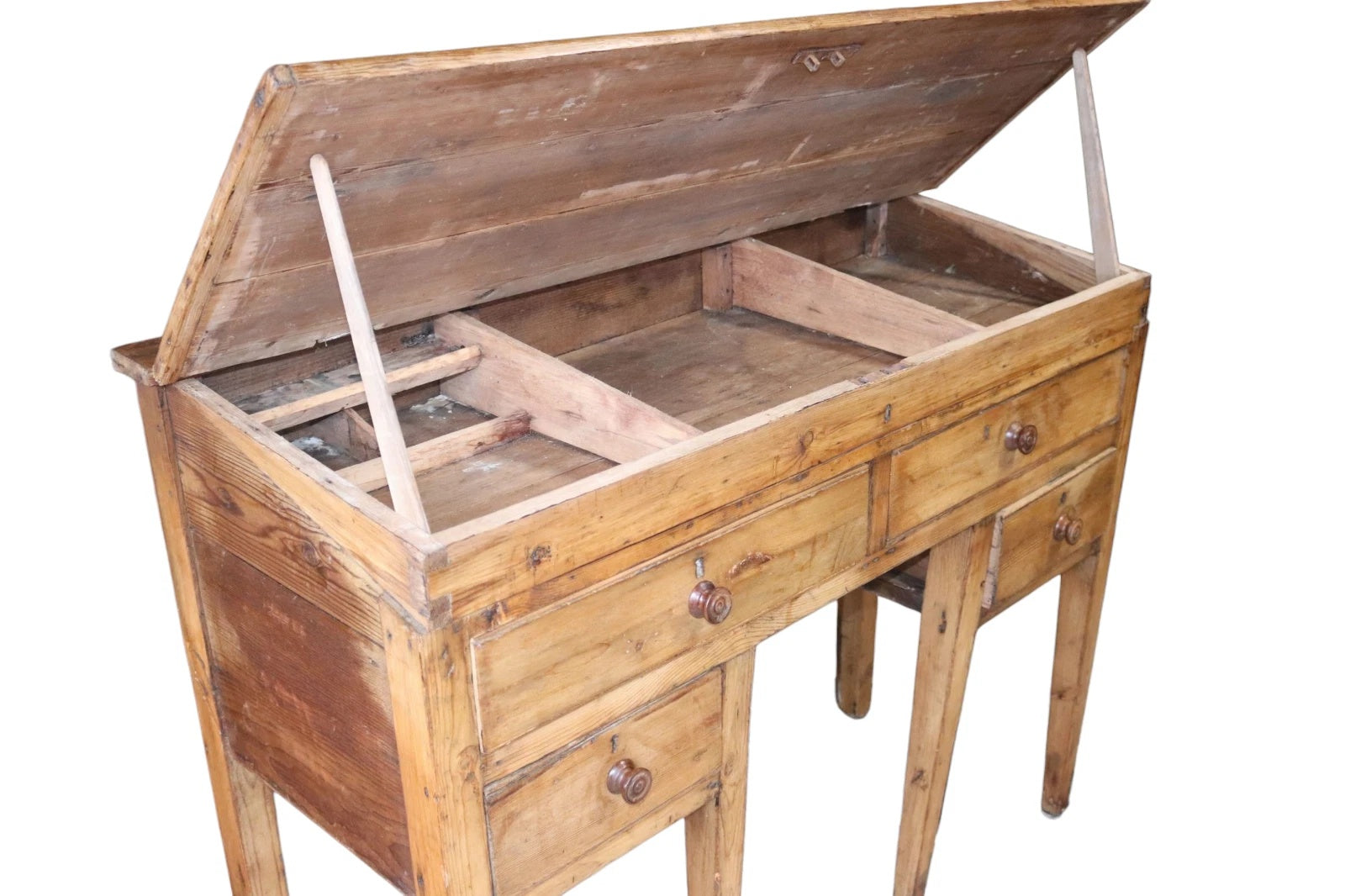 Victorian Antique Pine Clerks Desk Sloped Top Standing Desk