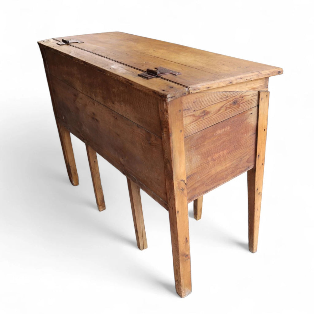 Victorian Antique Pine Clerks Desk Sloped Top Standing Desk