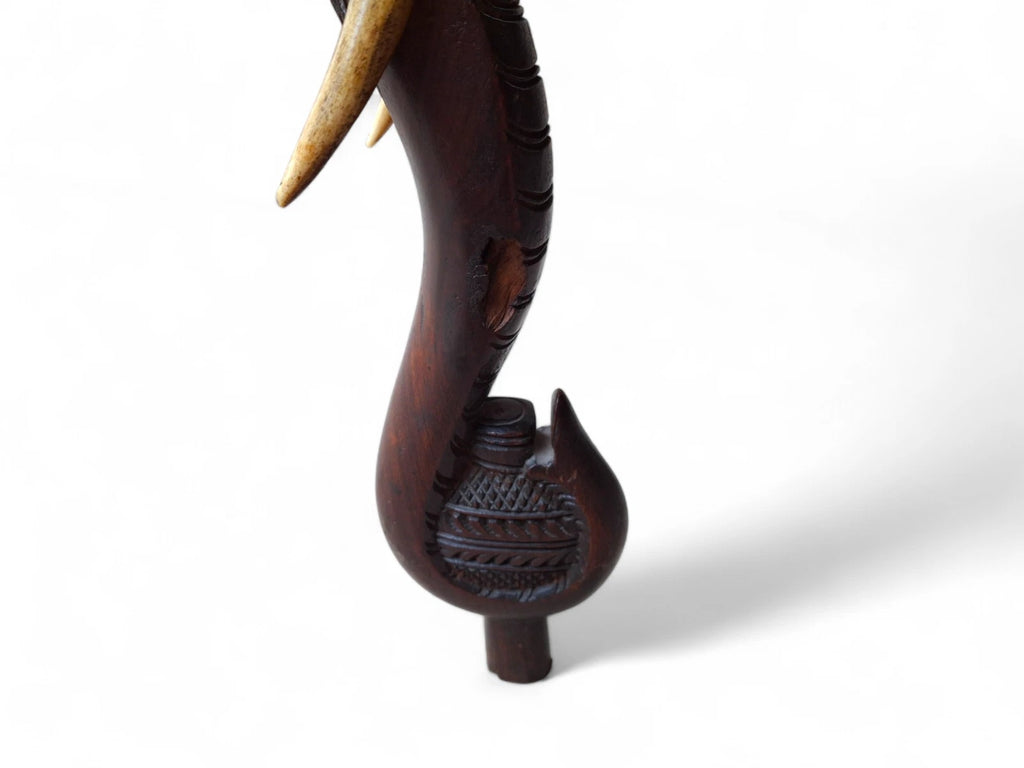 Early 20th Century Bermese Carved Hardwood Elephant Occasional / Side Table