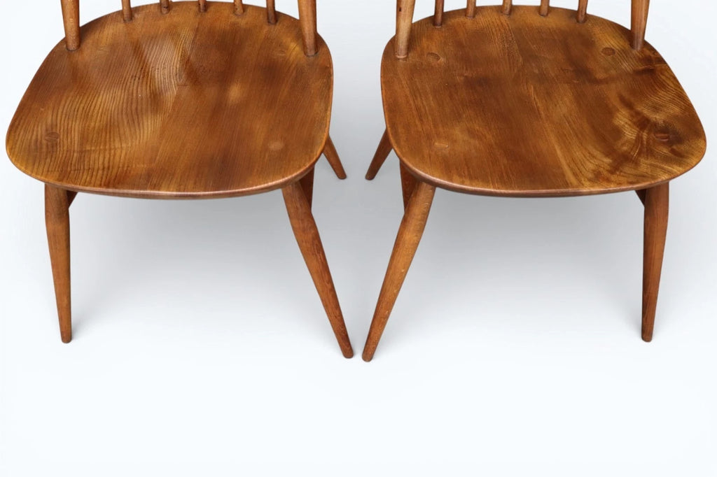 Set Of 4 Mid Century Ercol Goldsmith Dining Chairs - Elm & Beech 1960s