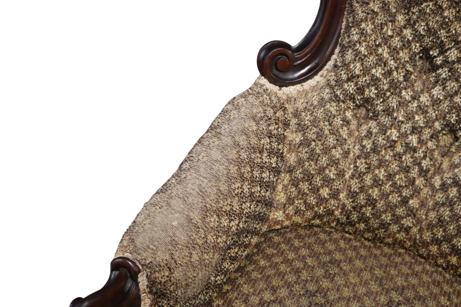 Victorian Antique Mahogany Spoon Back Armchair / Library Chair