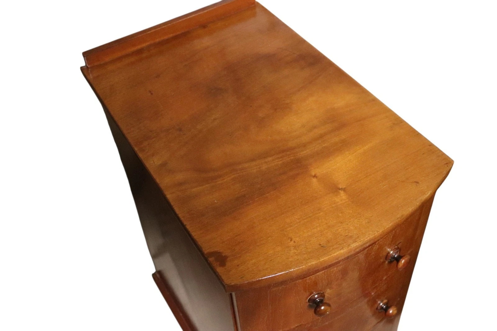 Pair of Vintage Victorian Style Walnut Bow Front Bedside Cupboards / Cabinets