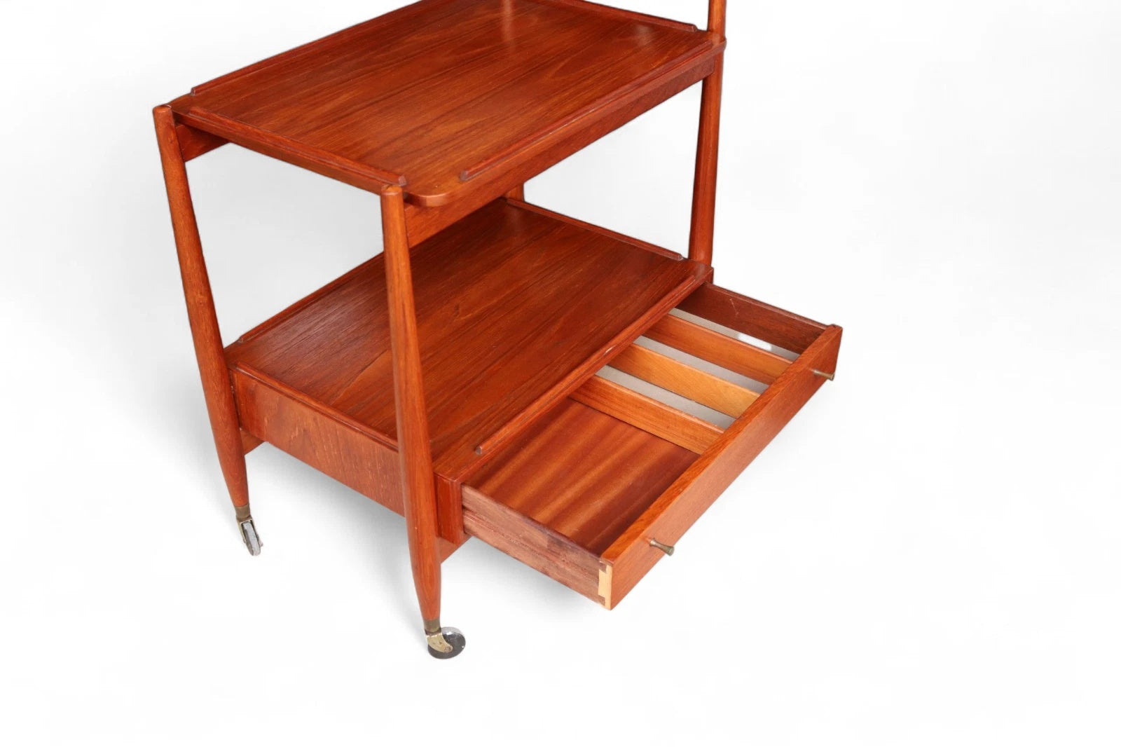 Mid Century White & Newton Teak 2 Tier Serving/Cocktail Trolley