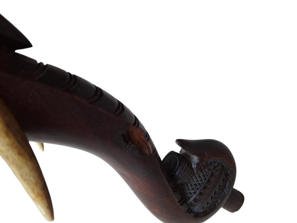 Early 20th Century Bermese Carved Hardwood Elephant Occasional / Side Table