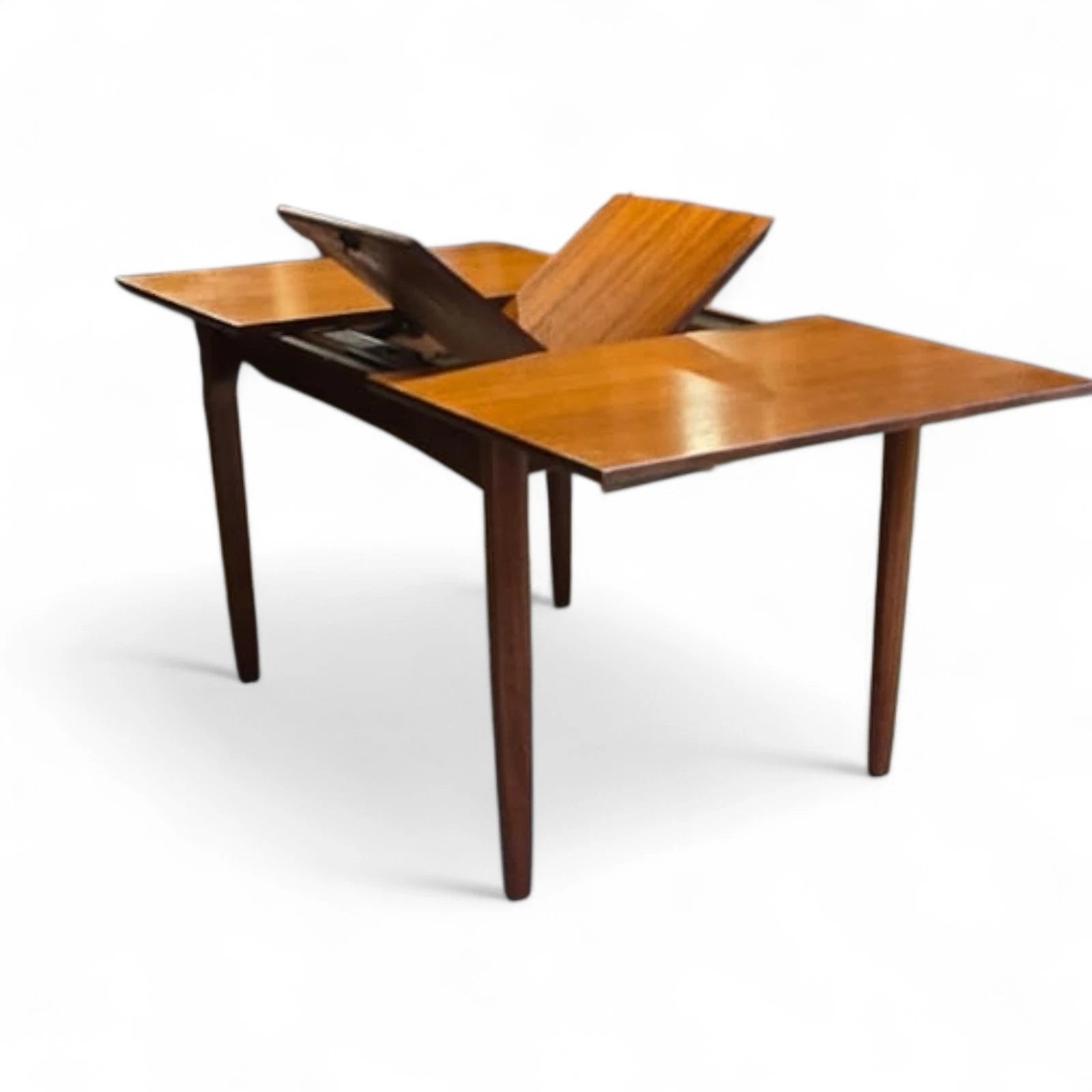 Mid Century Teak Dining Table - Butterfly Leaf Extending - MCM Danish Style