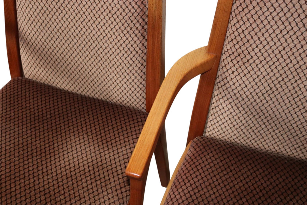 Set of 6 Mid Century Nathan Teak Dining Chairs - Including 2 carvers