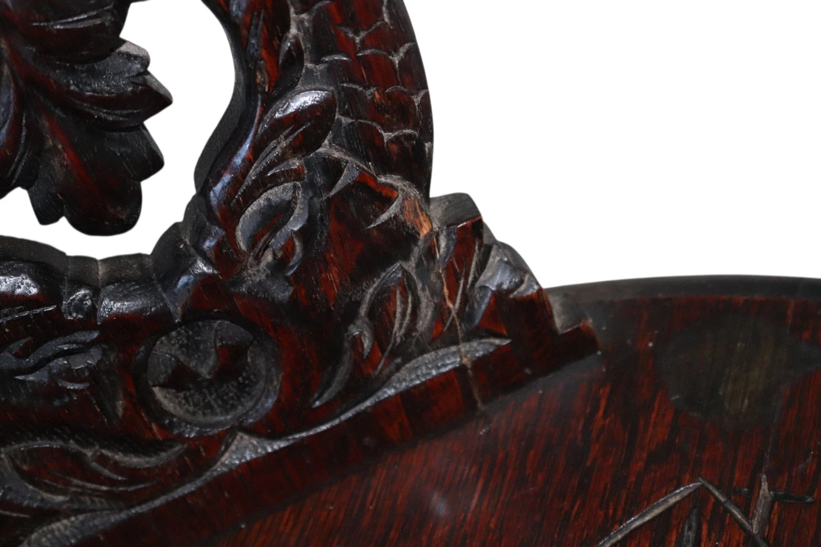 Antique Victorian Carved Oak Green Man Captians Swivel Office Chair