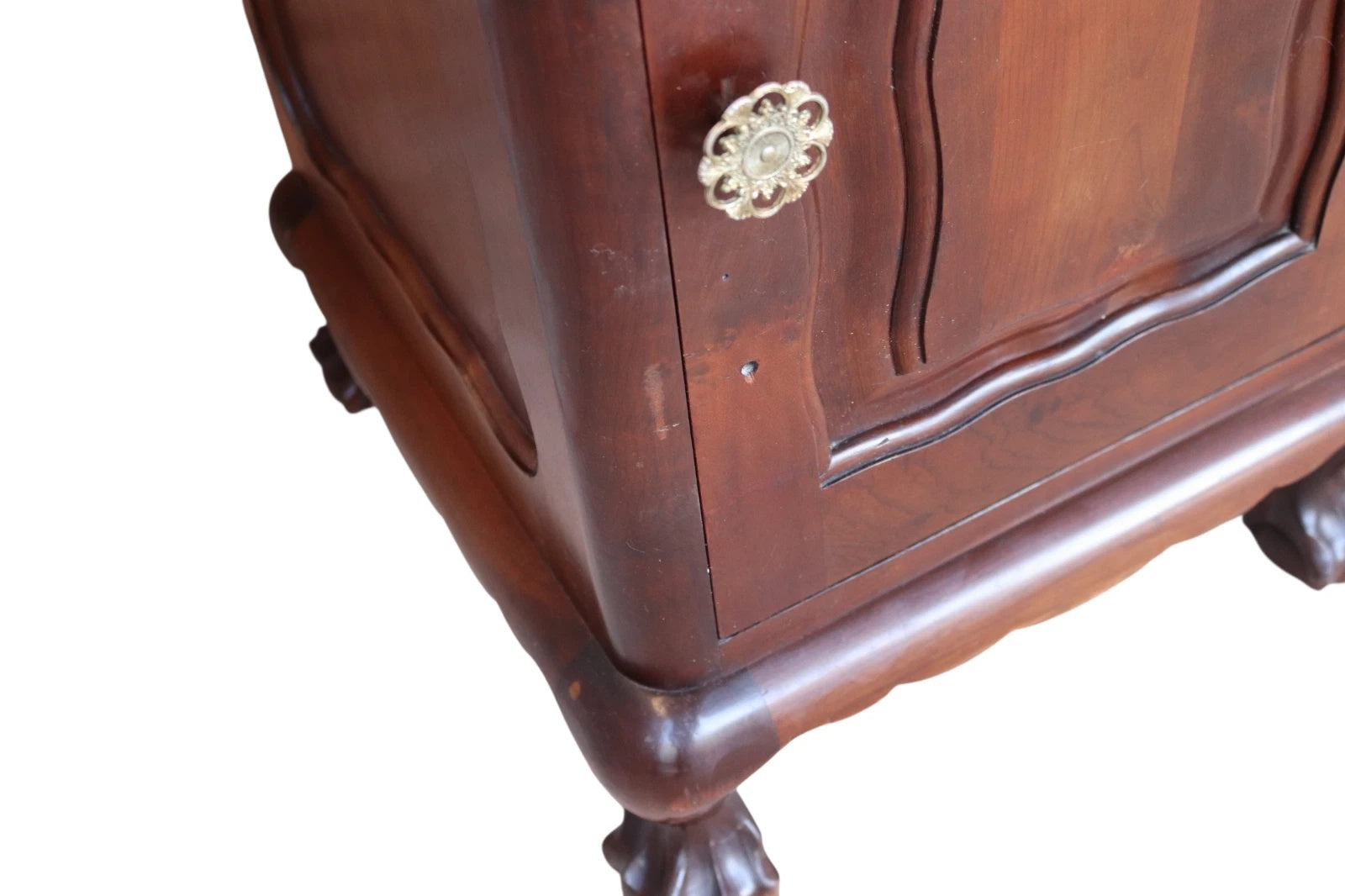 Vintage Reproduction Georgian Style Imbuia Bedside Table / Cabinet Nightstand
