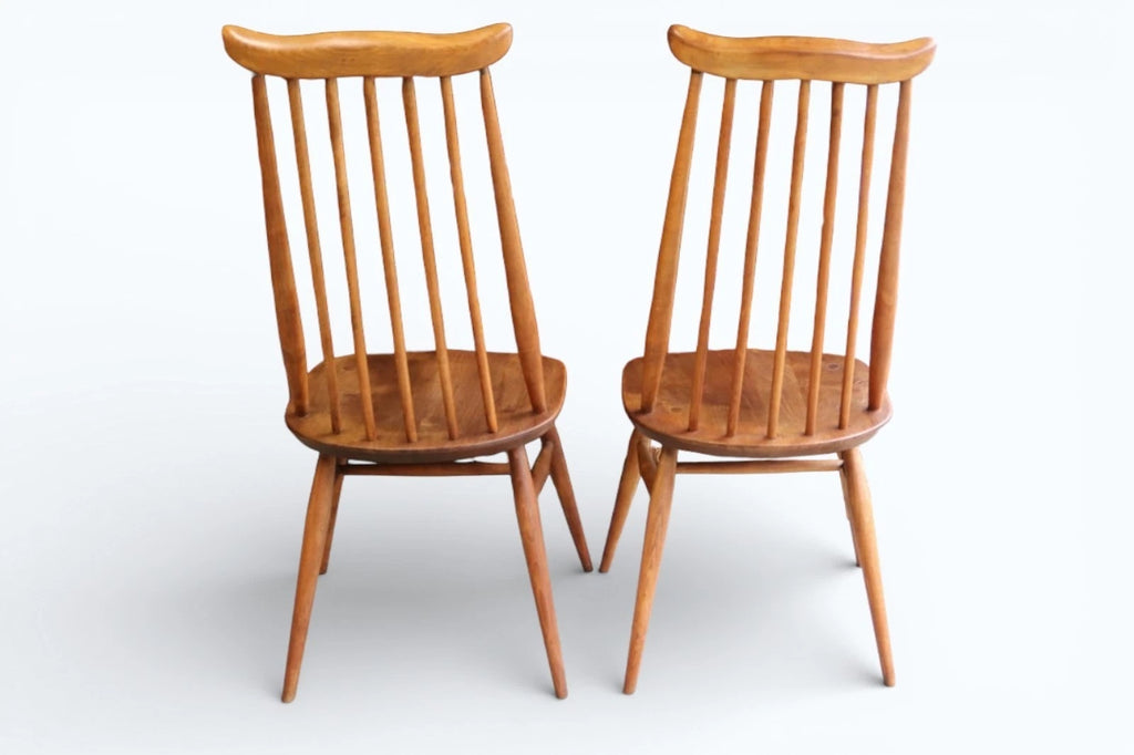 Set Of 4 Mid Century Ercol Goldsmith Dining Chairs - Elm & Beech 1960s