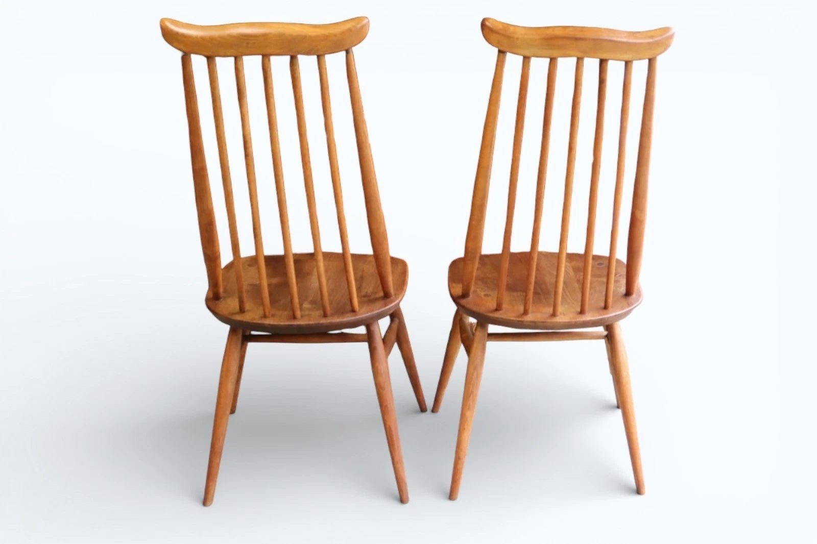 Set Of 4 Mid Century Ercol Goldsmith Dining Chairs - Elm & Beech 1960s