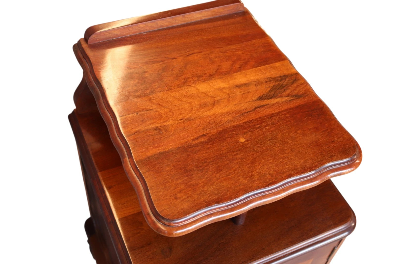 Vintage Reproduction Georgian Style Imbuia Bedside Table / Cabinet Nightstand