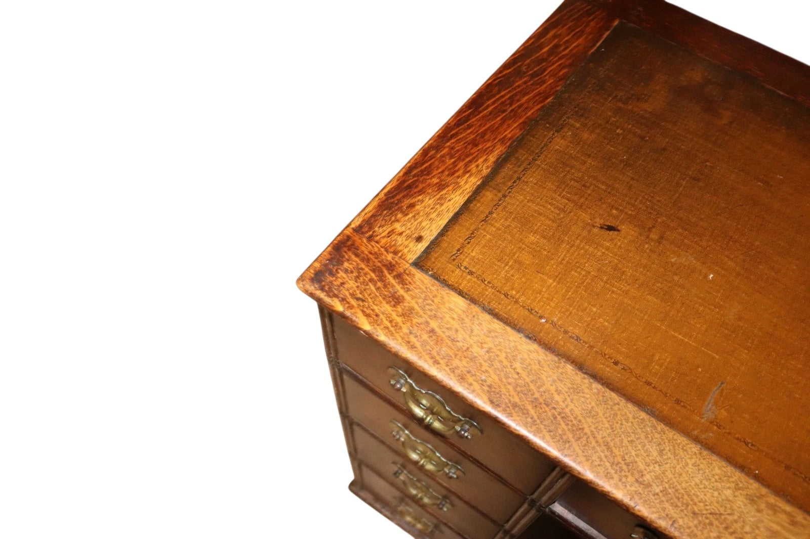 Antique George III Style Oak Small Knee Hole Writing Desk