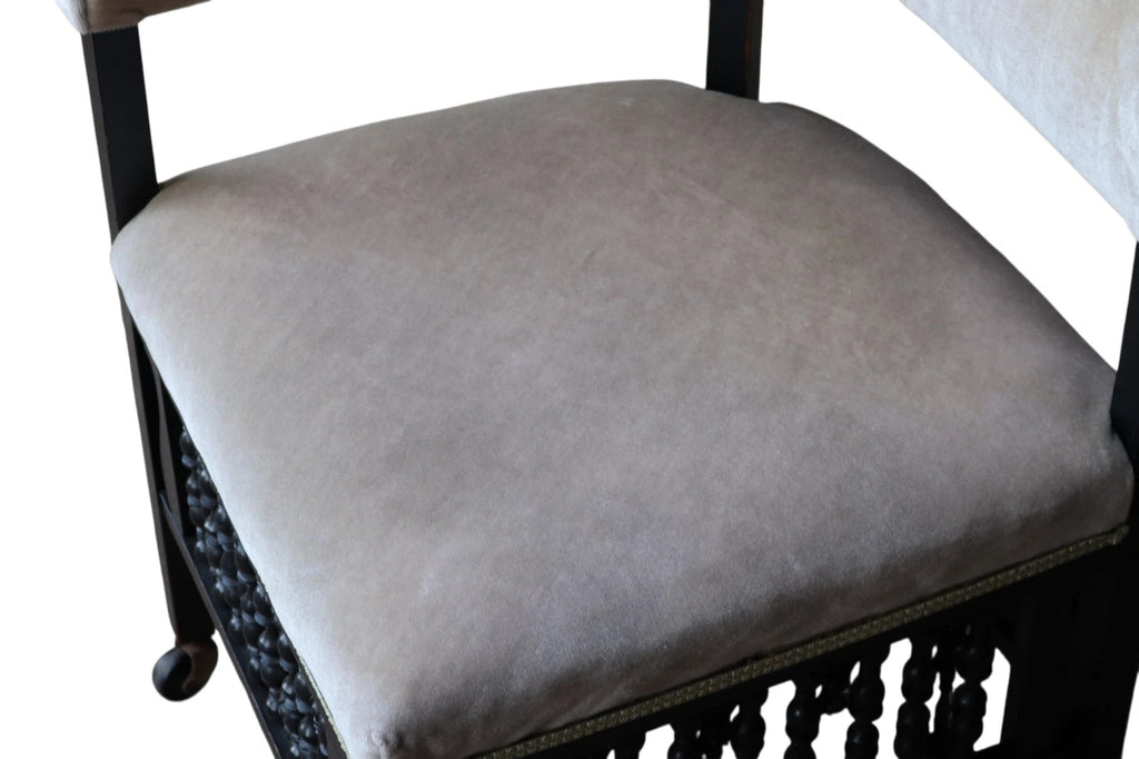 Antique Edwardian Ebonised Corner Chair / Armchair