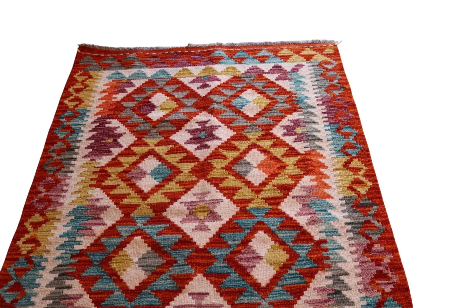 Vintage Afghan Chobi Kilim - Hand-Spun Wool Tribal Rug