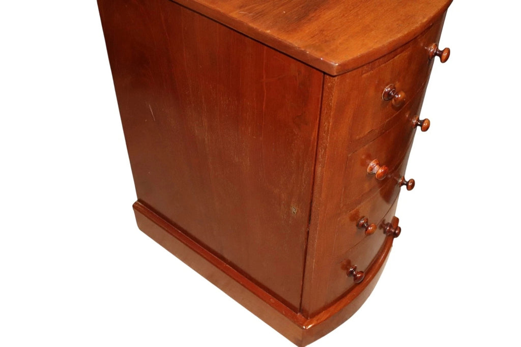 Pair of Vintage Victorian Style Walnut Bow Front Bedside Cupboards / Cabinets
