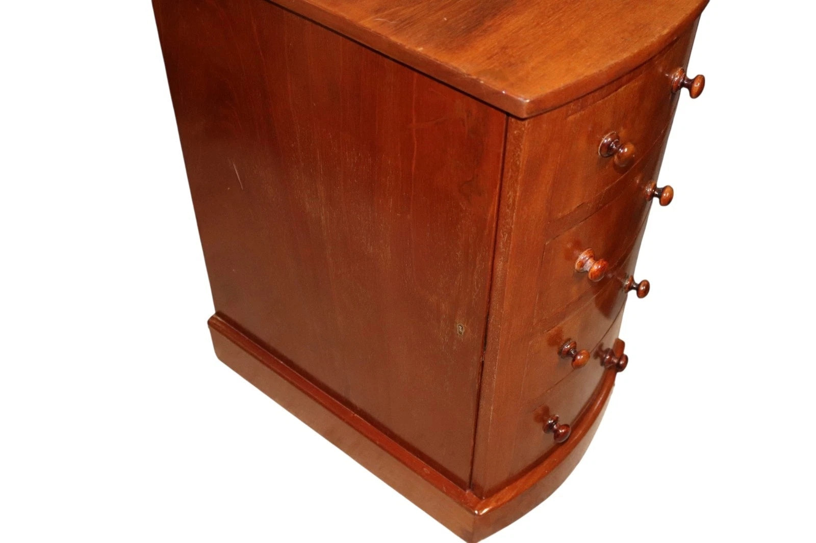 Pair of Vintage Victorian Style Walnut Bow Front Bedside Cupboards / Cabinets