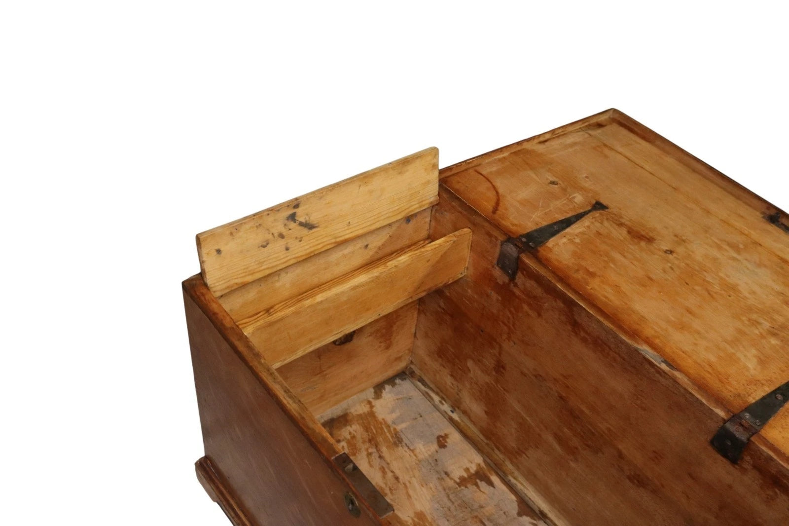 Antique Scumbled Pine Blanket Box - Early 20th Century Grain Painted Chest