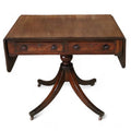 Antique Regency Mahogany Drop Leaf Pedestal Table Console / Sofa Table c1820