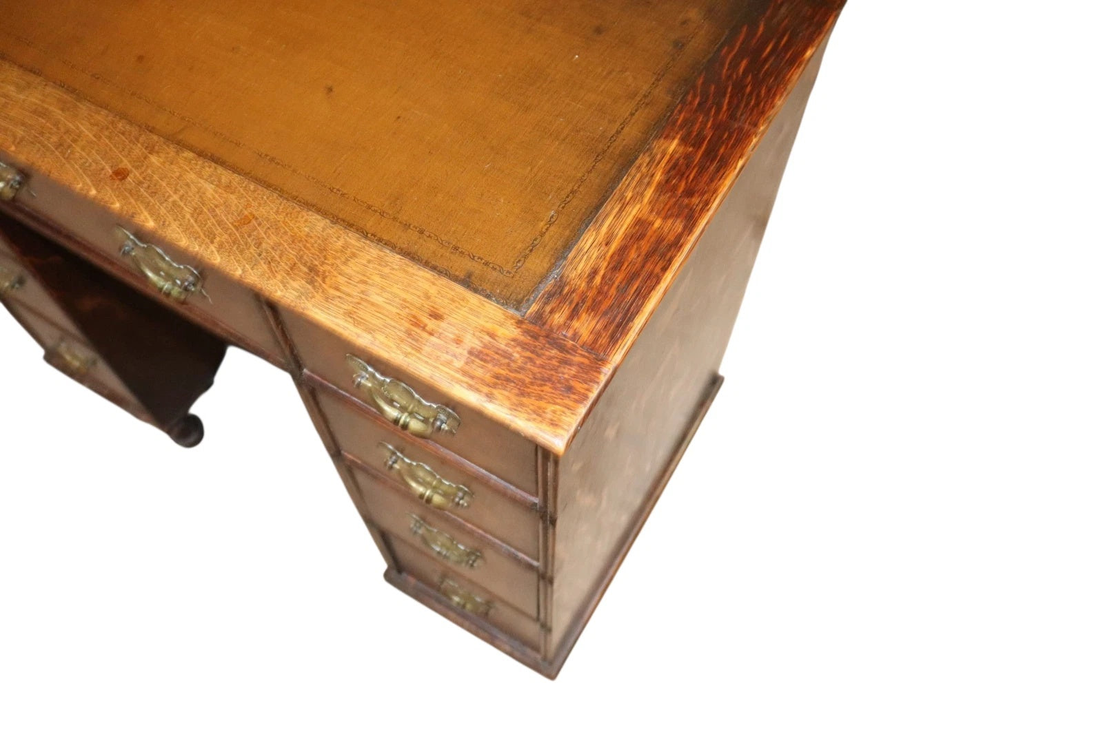 Antique George III Style Oak Small Knee Hole Writing Desk