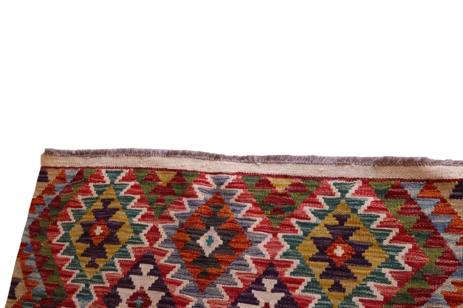 Vintage Chobi Kilim Geometric multi coloured Rug