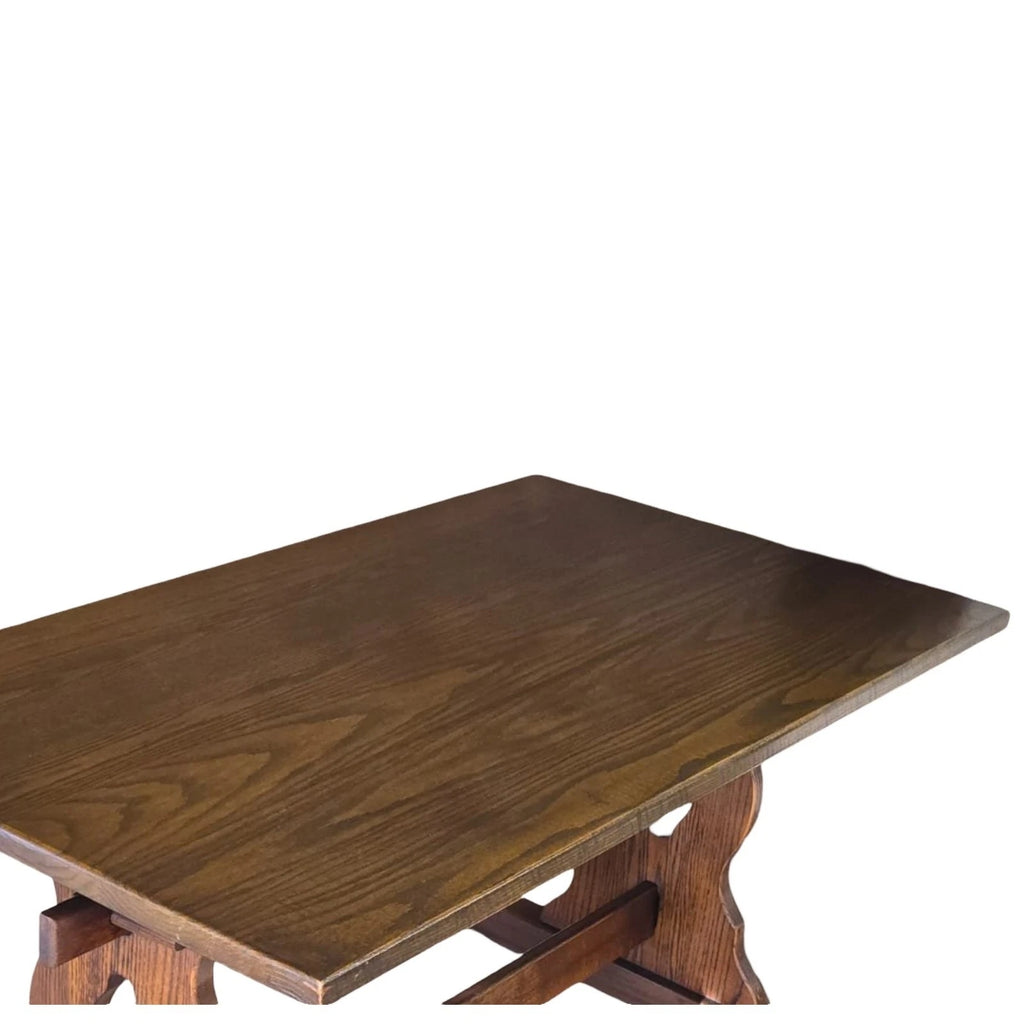 Vintage Oak Dining Table - 20th Century Trestle Style - Refectory Table