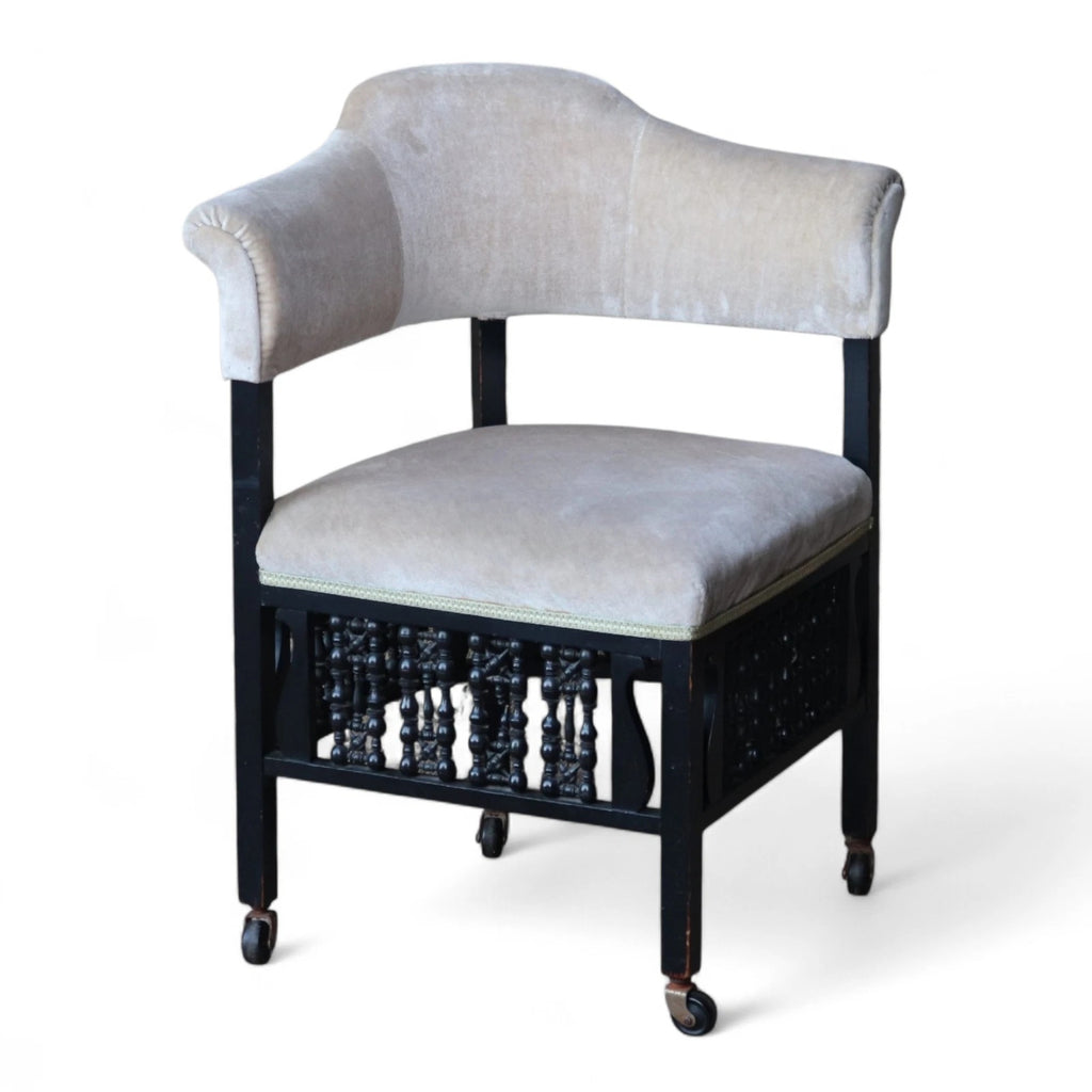 Antique Edwardian Ebonised Corner Chair / Armchair