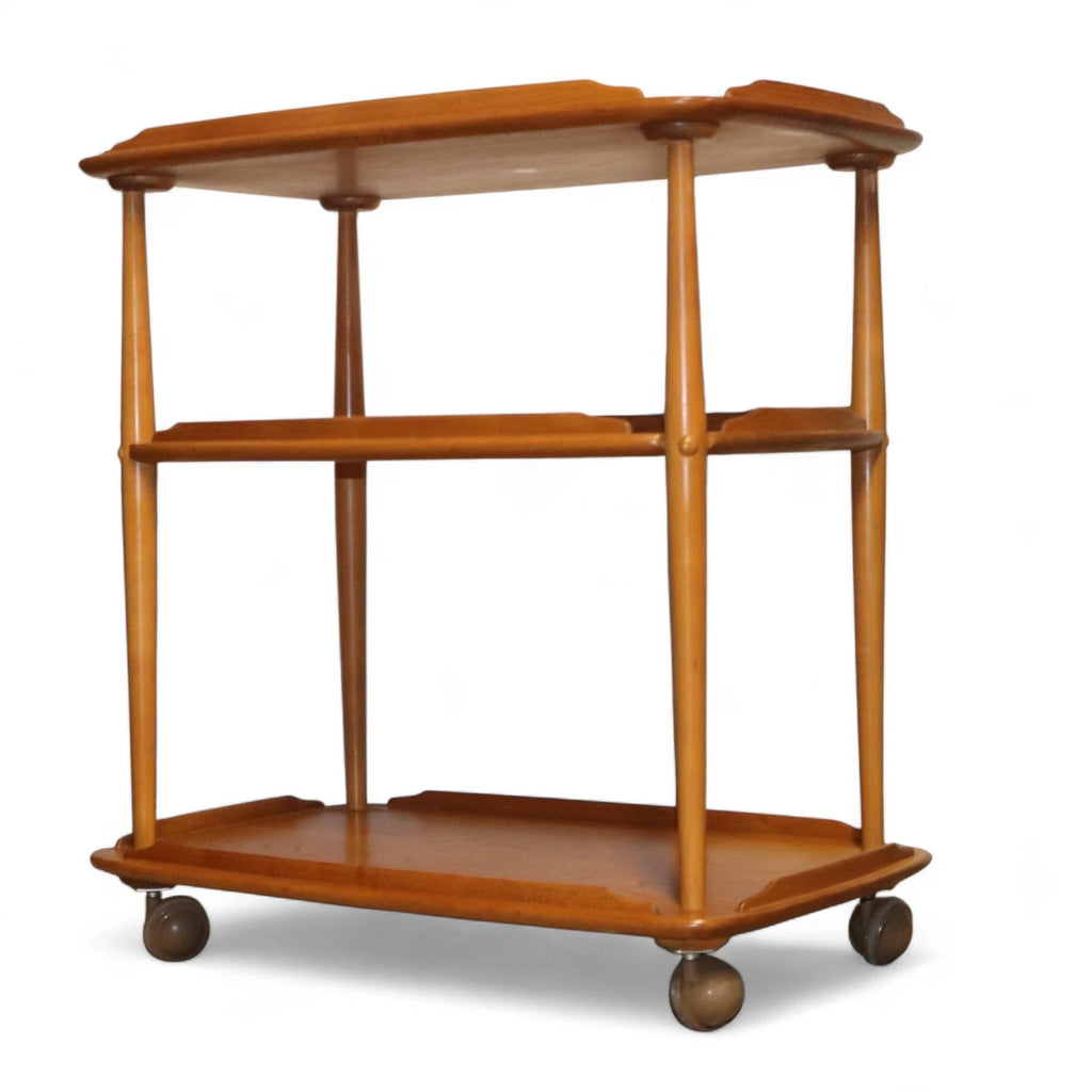 Vintage Ercol Elm & Beech Drinks Trolley 3 Tier Tea / Serving Trolley